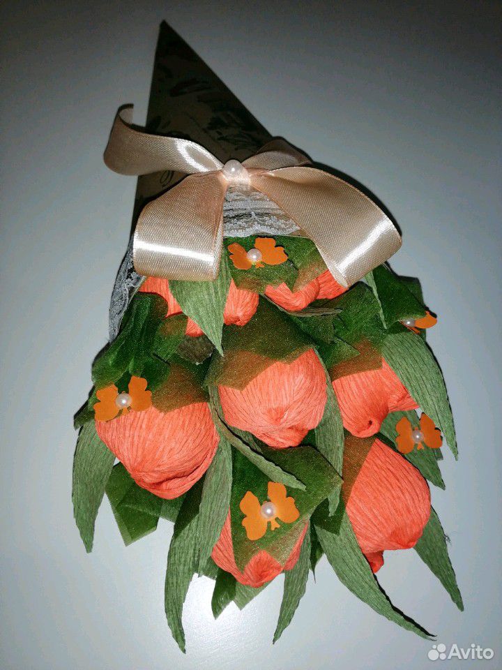 Букет из конфет Тюльпаны в кульке купить на Зозу.ру - фотография № 7