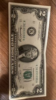 Банкнота 2 доллара 1976 года