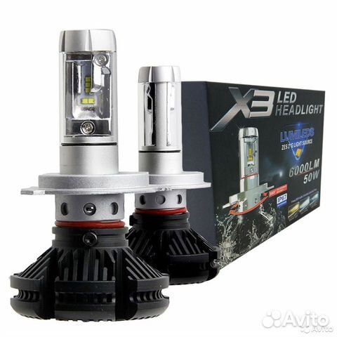 Светодиодные лампы х3 Led 50w H7