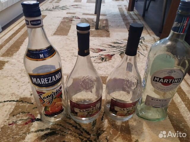 Стеклянная бутылка 1л для спиртных напитков