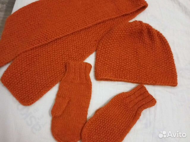 Набор шапка шарф варежки