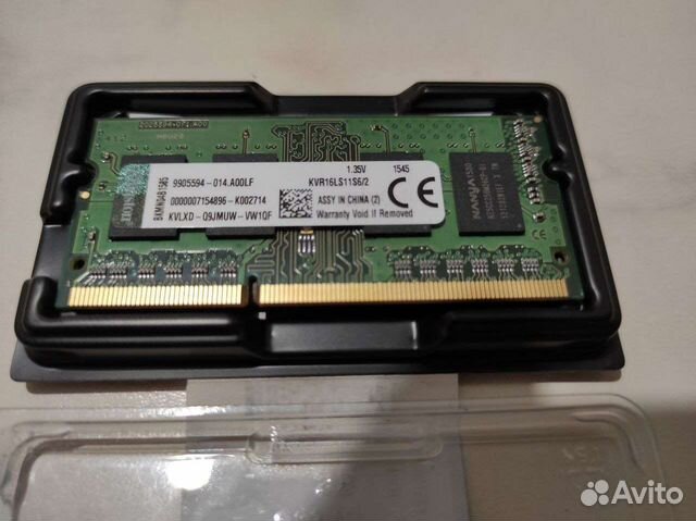 Kingston 2GB DDR3 PC3L-12800 CL11 для ноутбука