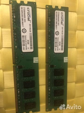 Оперативная память ddr2 2gb crucial-2 шт