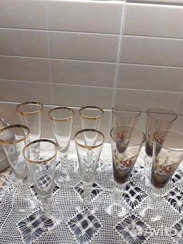 Фужеры цветной стекло,хрусталь винтаж