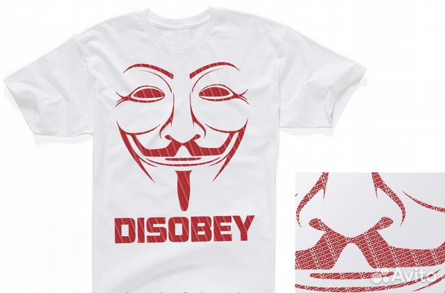 Футболка Disobey (Анонимус /Вендетта) Футболка Disobey (Анонимус /Вендетта)