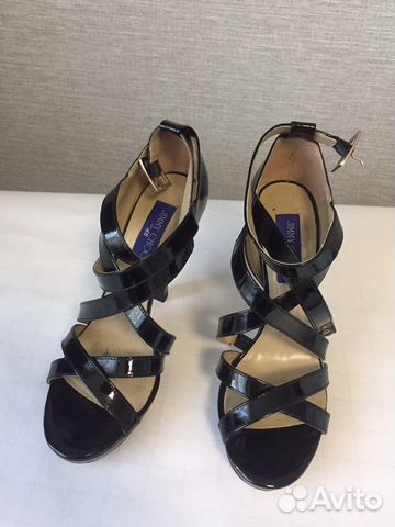 Босоножки Jimmy Choo для HM черные лаковые 39