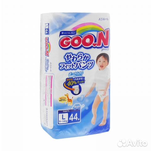 Трусики-подгузники 9-14 кг 44 шт Goon Трусики-подгузники 9-14 кг 44 шт Goon