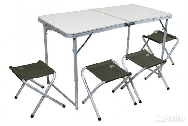 Модель: Набор стол+4 стула (алюминий)