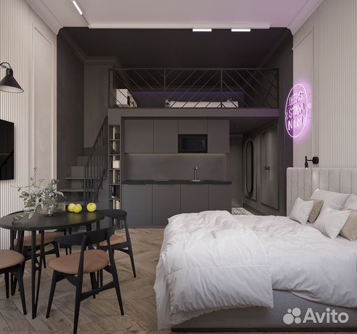 

Квартира-студия, 35 м², 2 кровати