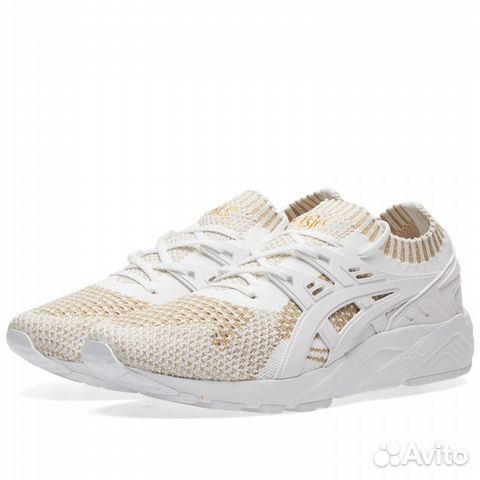 white and gold asics