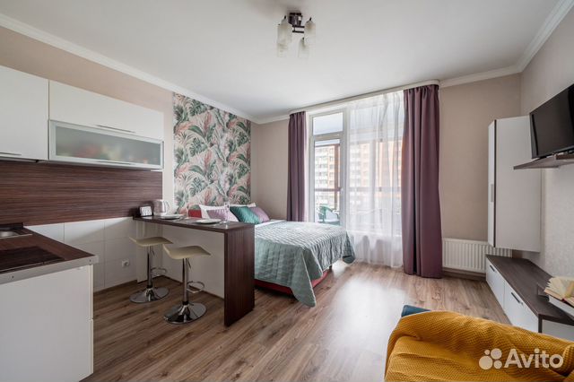 

Квартира-студия, 30 м², 2 кровати