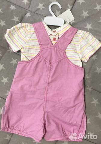 Новый комплект полукомбинезон футболка 86