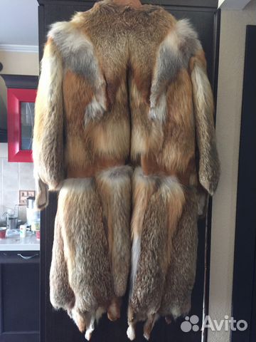Шуба лиса из цельных шкур