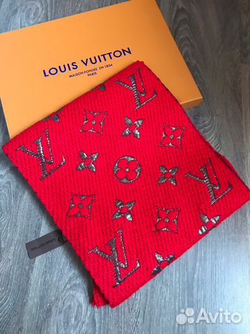 Шарф Louis Vuitton monogram красный