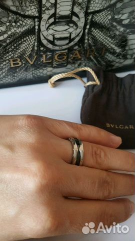Кольцо Bvlgari, серебро, черная керамика. Оригинал Кольцо Bvlgari, серебро, черная керамика. Оригинал