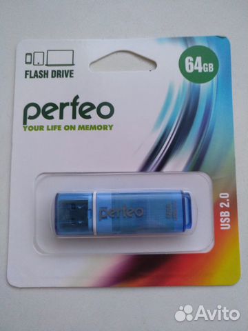 Флэшка USB 2.0 64gb PF-C13N064 голубая