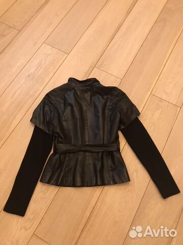 Куртка кожаная комбинированная