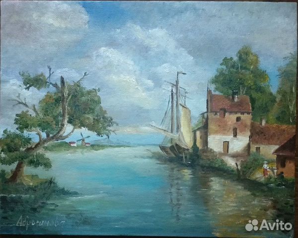 Река. Картина холст, масло. Авторская работа