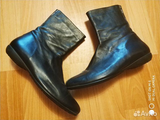 Ботинки сапоги демисезон женские кожаные чёрные р