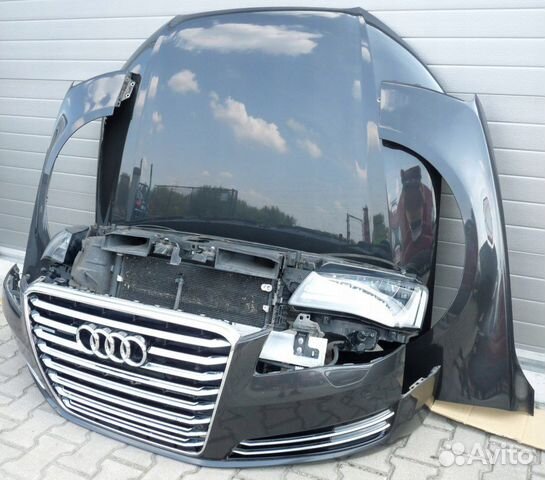Audi A8 D4 ноускат Капот Крыло Бампер Фара Радиато