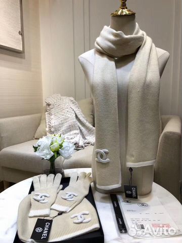 Шапка+шарф+перчатки chanel Шапка+шарф+перчатки chanel