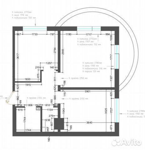 2-к квартира, 54 м², 4/4 эт.