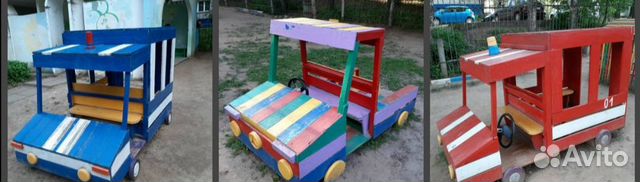 Песочницы, домики, машинки для детских площадок