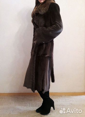 Норковая шуба Elina Греция с воротником из соболя