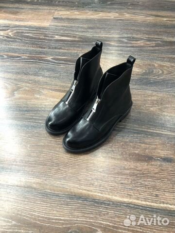 Ботинки Демисезон чёрные спереди молнии