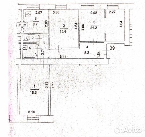 3-к квартира, 79.2 м², 3/8 эт.