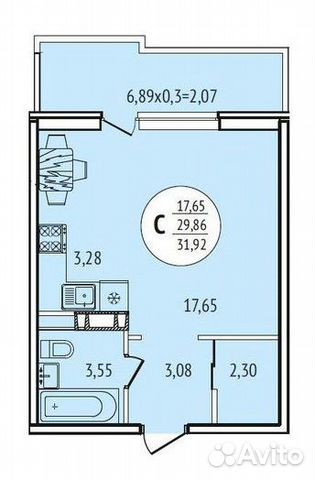 Студия, 32 м², 11/23 эт. Студия, 32 м², 11/23 эт.