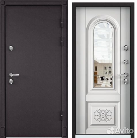 Уличная входная стальная дверь серии Snegir 45