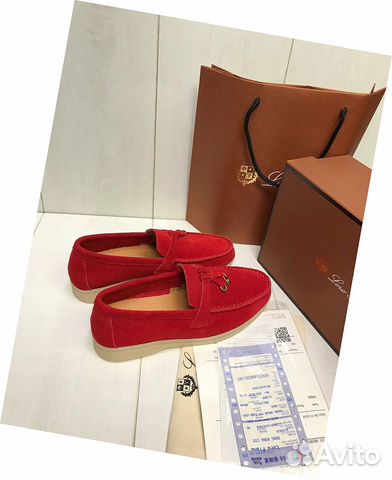 Лоферы красные Loro Piana Лоферы красные Loro Piana