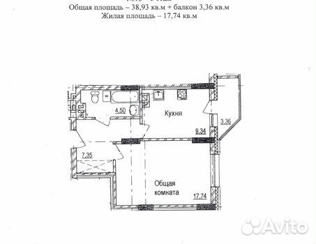 1-к квартира, 38.9 м², 10/25 эт. 1-к квартира, 38.9 м², 10/25 эт.