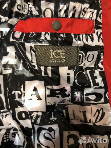 Красная зимняя куртка пуховик Iceberg, 48