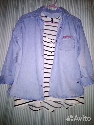 Джинсовая Рубашка и топ H&M