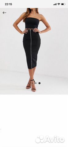 Юбка карандаш с молнией чёрная ASOS Юбка карандаш с молнией чёрная ASOS