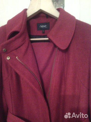 Пальто демисезонное красное, шерстяное. 48 р-р Пальто демисезонное красное, шерстяное. 48 р-р