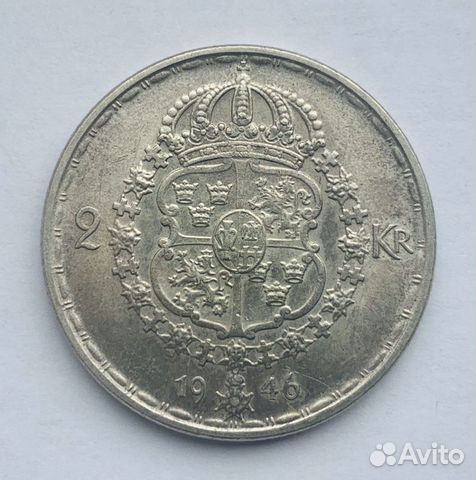 Швеция 2 кроны 1946 года