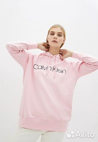 Calvin klein толстовка розовая M / L оверсайз