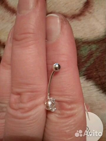 Пирсинг с фианитом 925 пробы