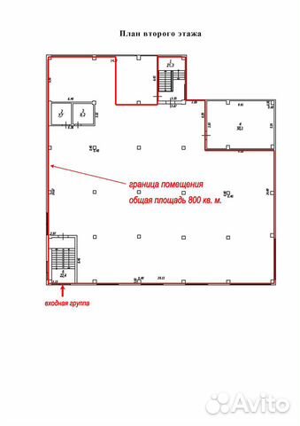 1/2 торгового здания (второй этаж), 800 м²