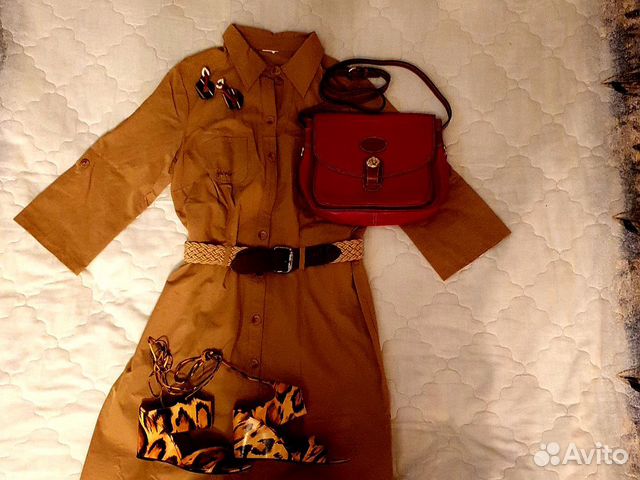 Платье -рубашка сафари