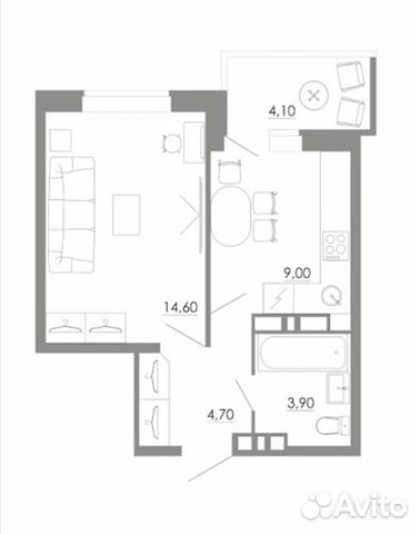 1-к квартира, 36.1 м², 17/24 эт. 1-к квартира, 36.1 м², 17/24 эт.