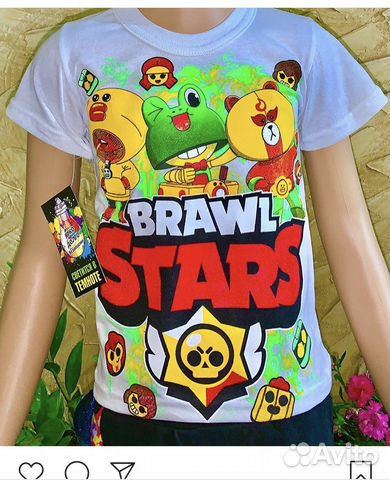 Футболка brawl stars (бравл старс) светящиеся в те Футболка brawl stars (бравл старс) светящиеся в те