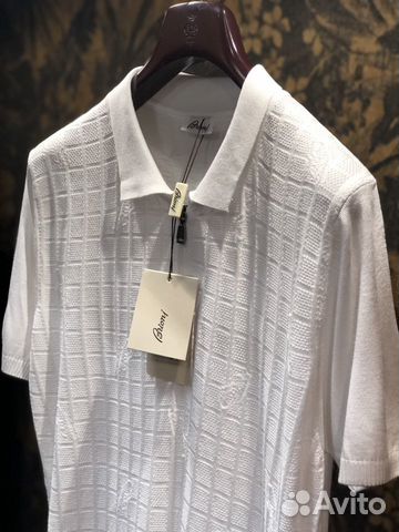 Brioni трикотажное поло белое Brioni трикотажное поло белое