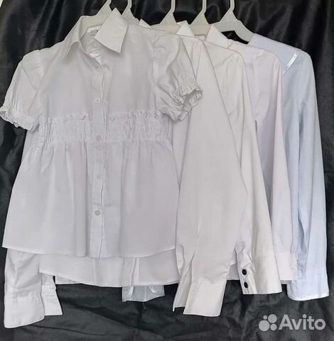 Блузки школьные на девочку, р128, 7-8 лет, пакетом