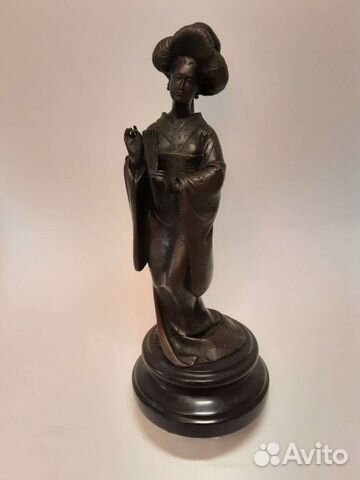 Статуэтка японская Гейша бронза камень