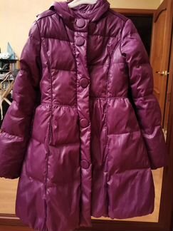 Длинная куртка с капюшоном для девочек 9-12 лет