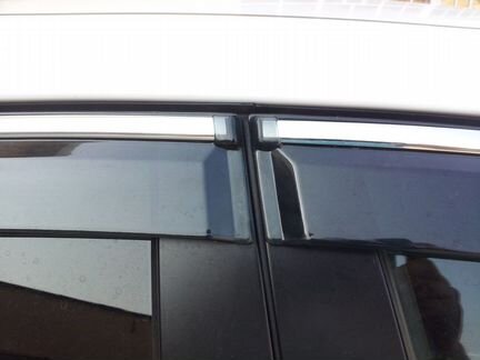 Дефлекторы Kia Rio хром нержавеющий молдинг